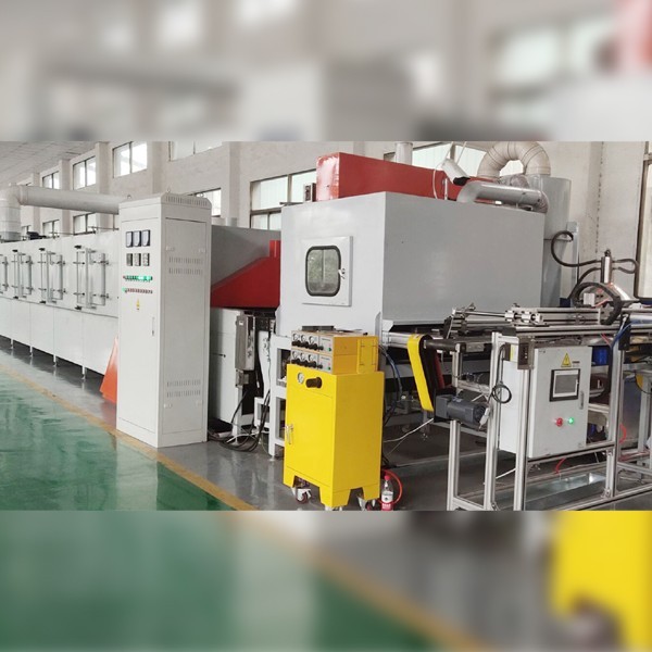 Bus brake pad spraying production line