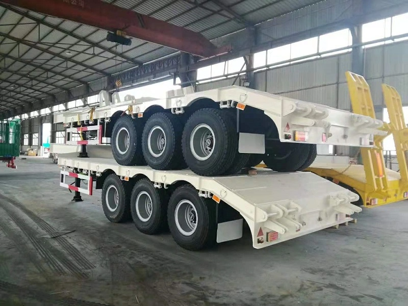 3axles low bed semi trailer / 4